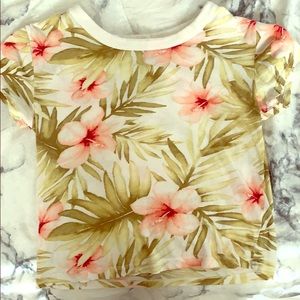 Forever 21 / palm tree leaf and flower T